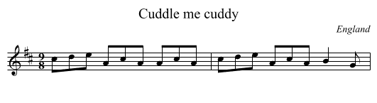 Cuddle me cuddy - staff notation