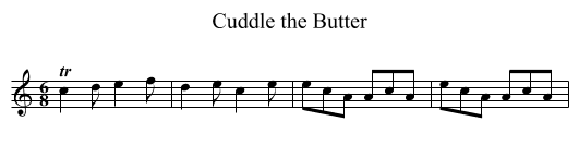 Cuddle the Butter - staff notation