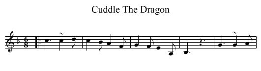 Cuddle The Dragon - staff notation