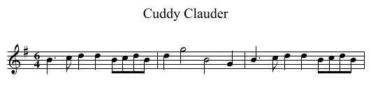 Cuddy Clauder - staff notation