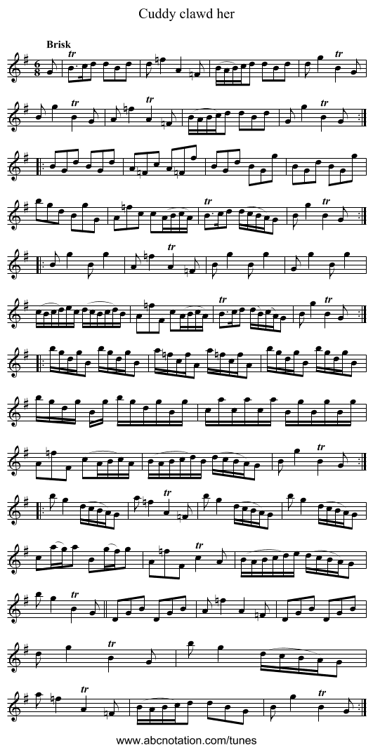 Cuddy clawd her - staff notation