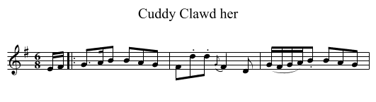 Cuddy Clawd her - staff notation