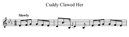 Cuddy Clawed Her - staff notation