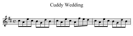 Cuddy Wedding - staff notation