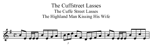 Cuffstreet Lasses, The - staff notation