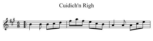 Cuidich'n Righ - staff notation