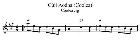 C&uacute;il Aodha (Coolea) - staff notation