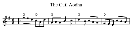 Cuil Aodha, The  - staff notation