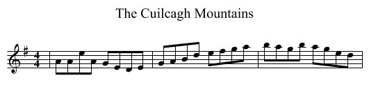 Cuilcagh Mountains, The  - staff notation