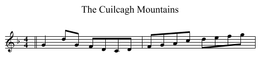 Cuilcagh Mountains, The  - staff notation