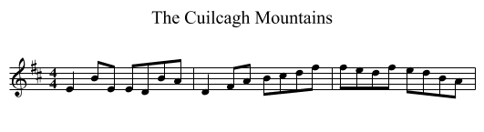 Cuilcagh Mountains, The  - staff notation