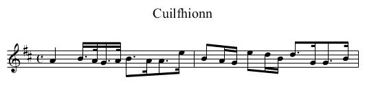 Cuilfhionn - staff notation