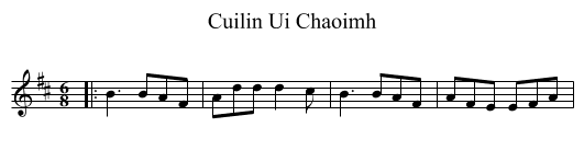 Cuilin Ui Chaoimh - staff notation