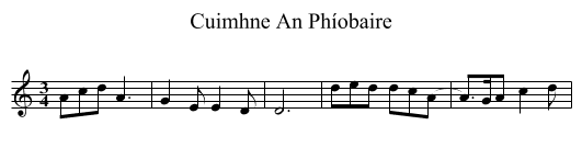 Cuimhne An Phíobaire - staff notation