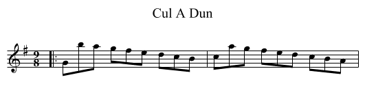 Cul A Dun - staff notation