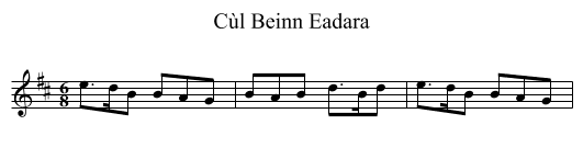 Cùl Beinn Eadara - staff notation