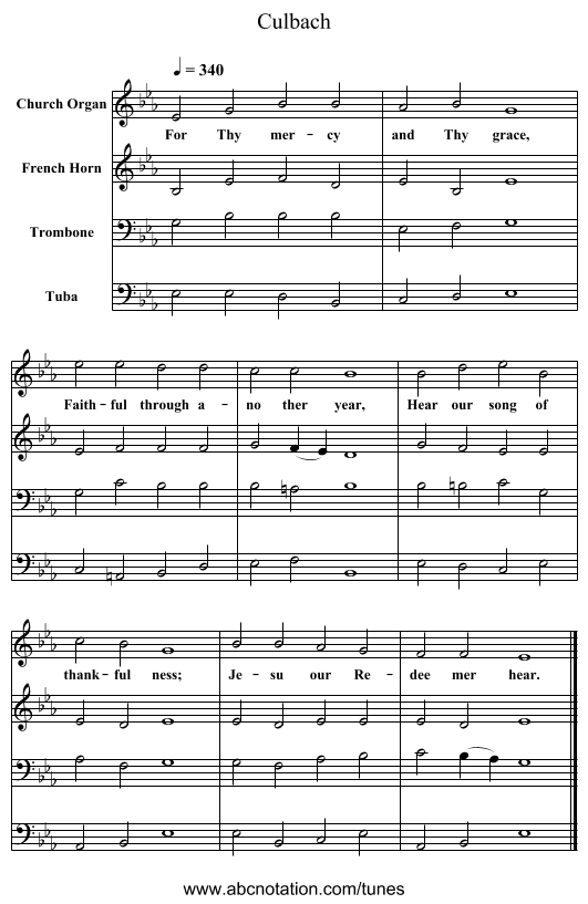 Culbach - staff notation