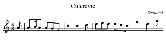 Culcrevie - staff notation