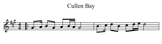 Cullen Bay - staff notation