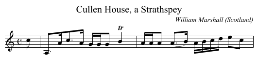 Cullen House, a Strathspey - staff notation