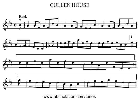 CULLEN HOUSE - staff notation