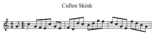 Cullen Skink - staff notation