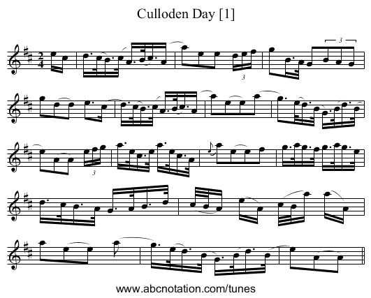 Culloden Day [1] - staff notation
