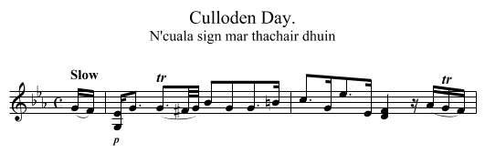 Culloden Day. - staff notation