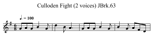 Culloden Fight (2 voices) JBrk.63 - staff notation