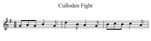 Culloden Fight - staff notation