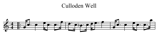 Culloden Well - staff notation