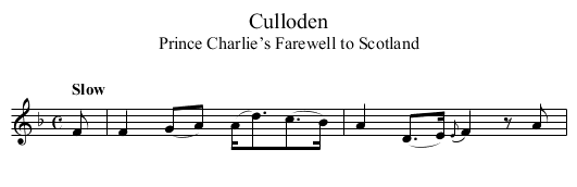 Culloden - staff notation
