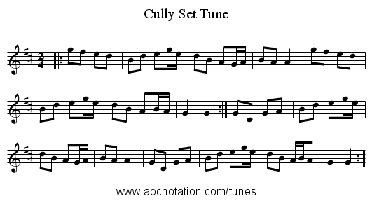 Cully Set Tune - staff notation