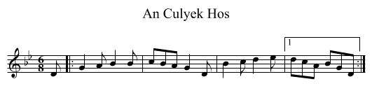 Culyek Hos, An  - staff notation