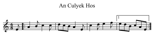 Culyek Hos, An  - staff notation