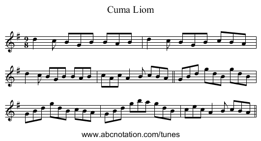 Cuma Liom - staff notation