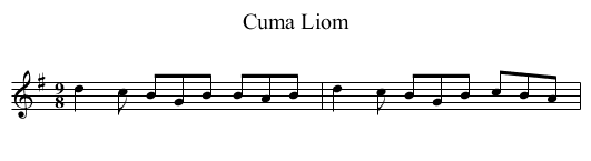 Cuma Liom - staff notation
