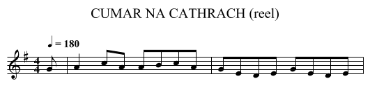 CUMAR NA CATHRACH (reel) - staff notation