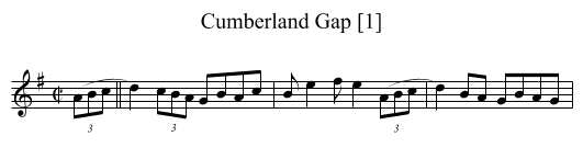 Cumberland Gap [1] - staff notation