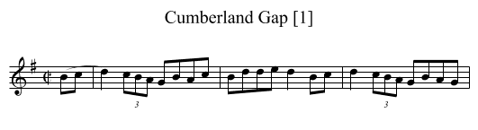 Cumberland Gap [1] - staff notation