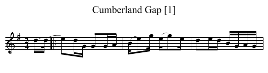 Cumberland Gap [1] - staff notation