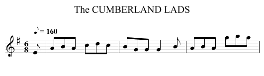 CUMBERLAND LADS, The - staff notation