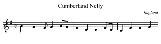 Cumberland Nelly - staff notation