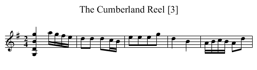 Cumberland Reel [3], The - staff notation