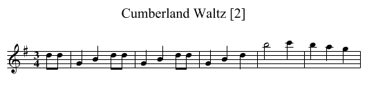Cumberland Waltz [2] - staff notation