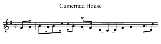 Cumernad House - staff notation