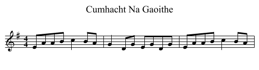 Cumhacht Na Gaoithe - staff notation