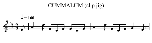 CUMMALUM (slip jig) - staff notation