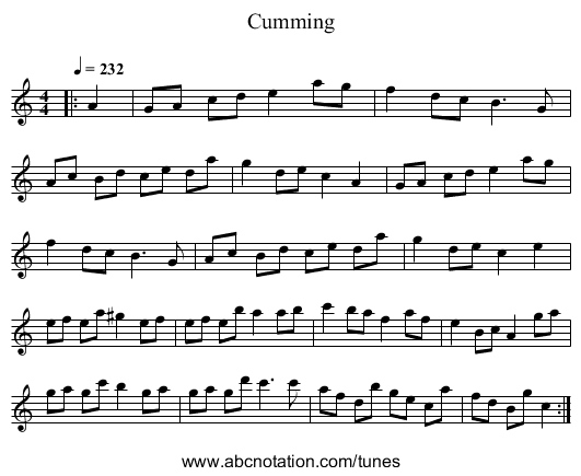 Cumming - staff notation