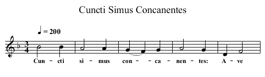 Cuncti Simus Concanentes - staff notation